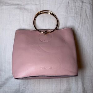 Nine West Pink Clutch with Gold Ring Handle